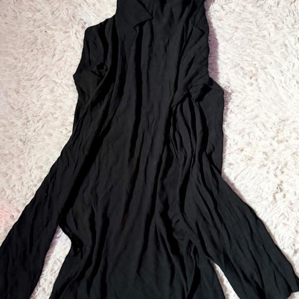 Flowy Alternative Gothic Minimalist Grunge Collared Layering Top Womens L Light